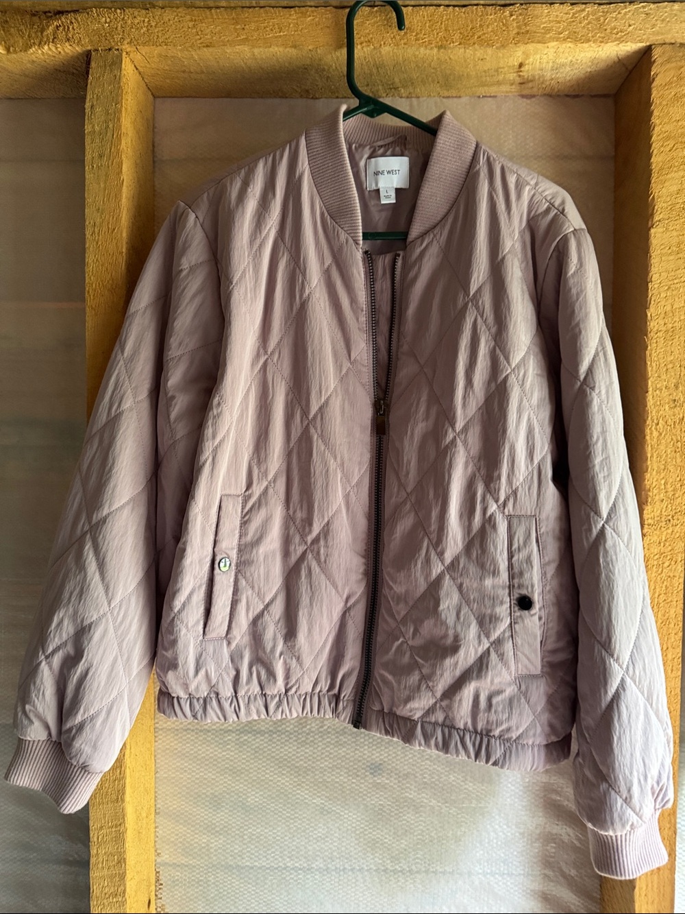 Nine West Diamond-Quilted Blouson Jacket - Light Mauve